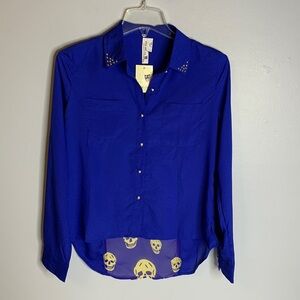 PINK OWL SKULL DESIGN BLOUSE INCLUDED A TATTO💀